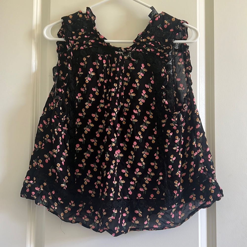 Topshop sheer floral blouse